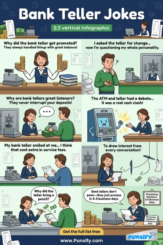 179+ Hilarious Bank Teller Jokes & Puns That Will Cash In Your Laughter Today!