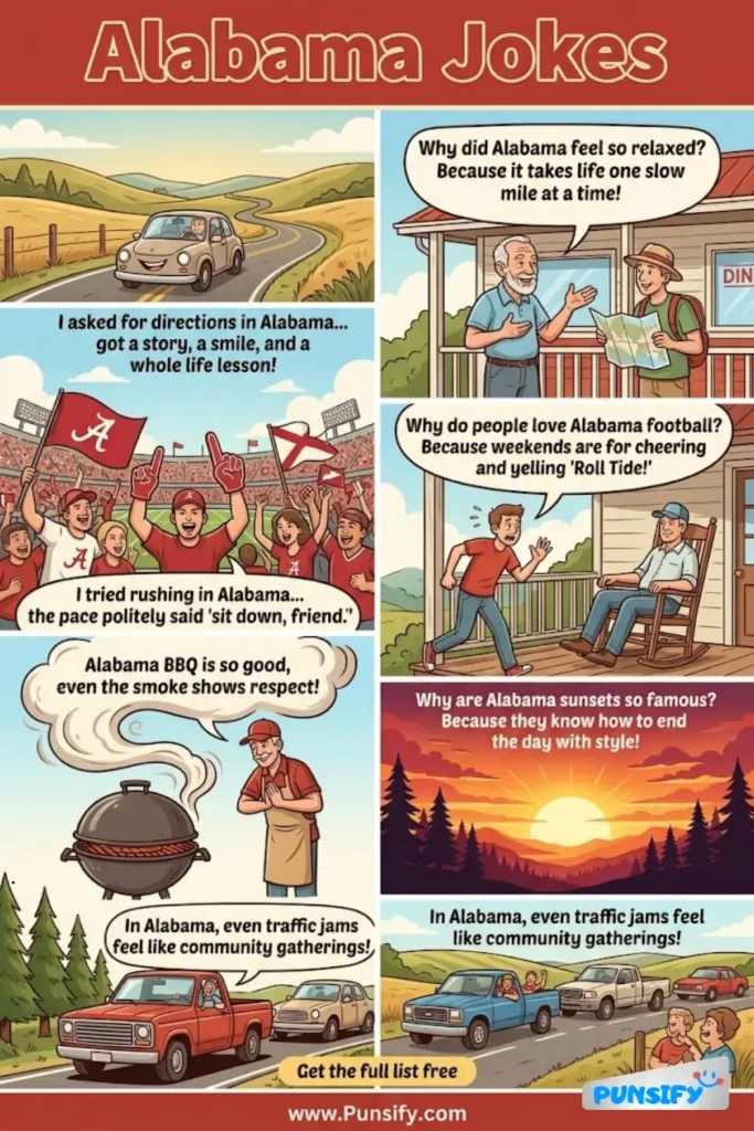 195+ Hilarious Alabama Jokes & Puns That Will Have You Rolling in the Deep South!