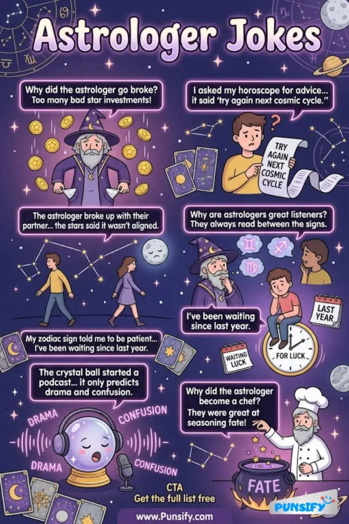 153+ Hilarious Astrologer Jokes & Puns That Are Out of This World and Star-Studded Fun!
