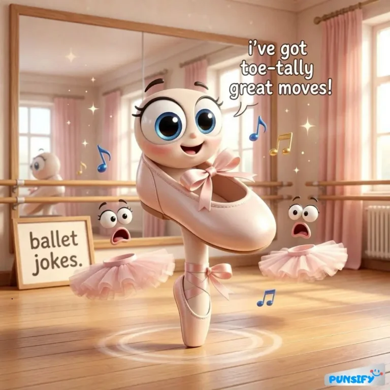 Ballet shoe with expressive face and tutus, surrounded by surprised emojis.