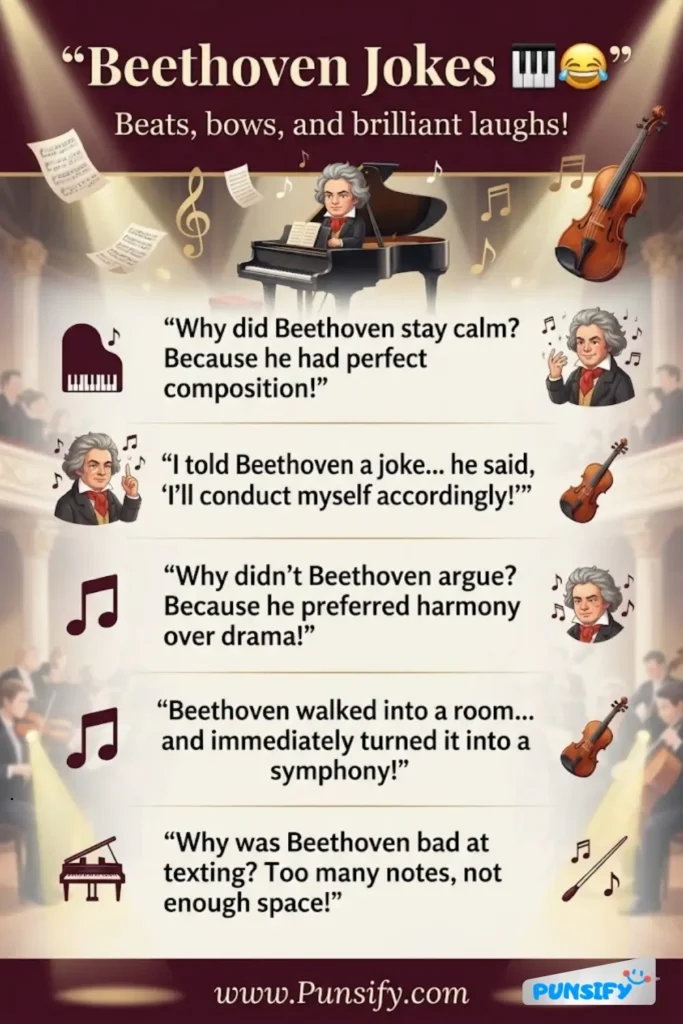 169+ Harmonious Hilarity in Beethoven Jokes and Puns that Strike a Chord