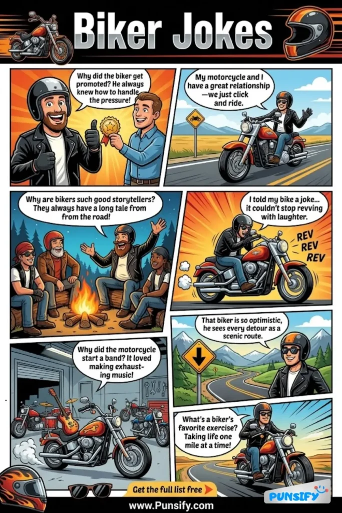 179+ Hilarious Biker Jokes & Puns to Rev Your Laughter Engine and Hit the Road