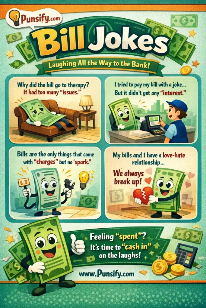 167+ Hilarious Bill Jokes and Puns That Will Have You Rolling in Laughter