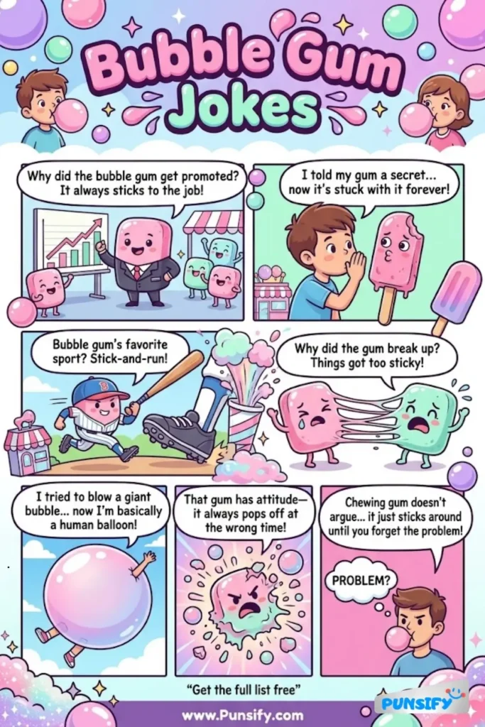 163+ Chew on This: Bubble Gum Jokes and Puns That Will Stick With You