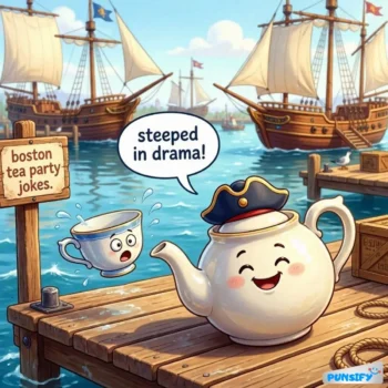 167+ Hilarious Boston Tea Party Jokes & Puns Brewing Up a Laugh Riot in History!