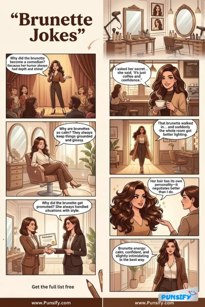 193+ Hilarious Brunette Jokes & Puns That Will Have You Hair-Lariously Laughing!