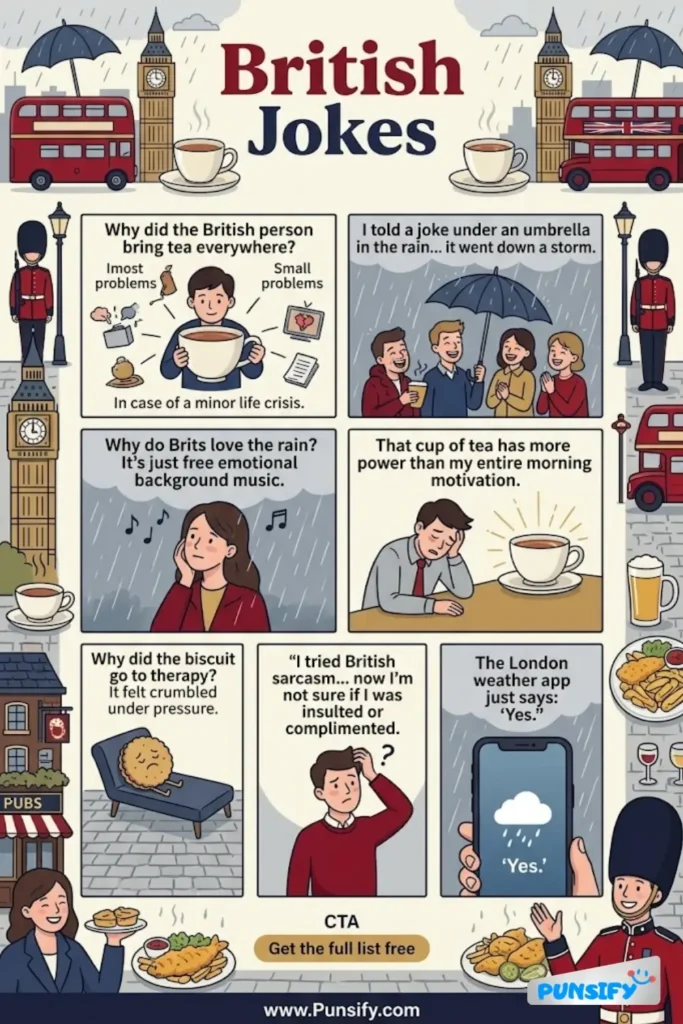 157+ Hilarious British Jokes & Puns That Will Have You Laughing Tea Off Your Chair