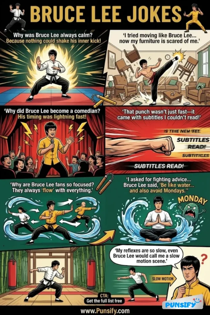 197+ Hilarious Bruce Lee Jokes & Puns That Pack a Punch and Will Leave You Chuckling