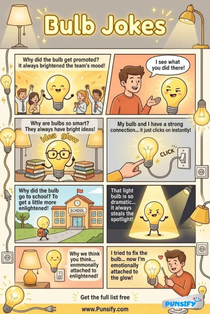 169+ Hilarious Bulb Jokes & Puns That Will Light Up Your Day with Laughter!