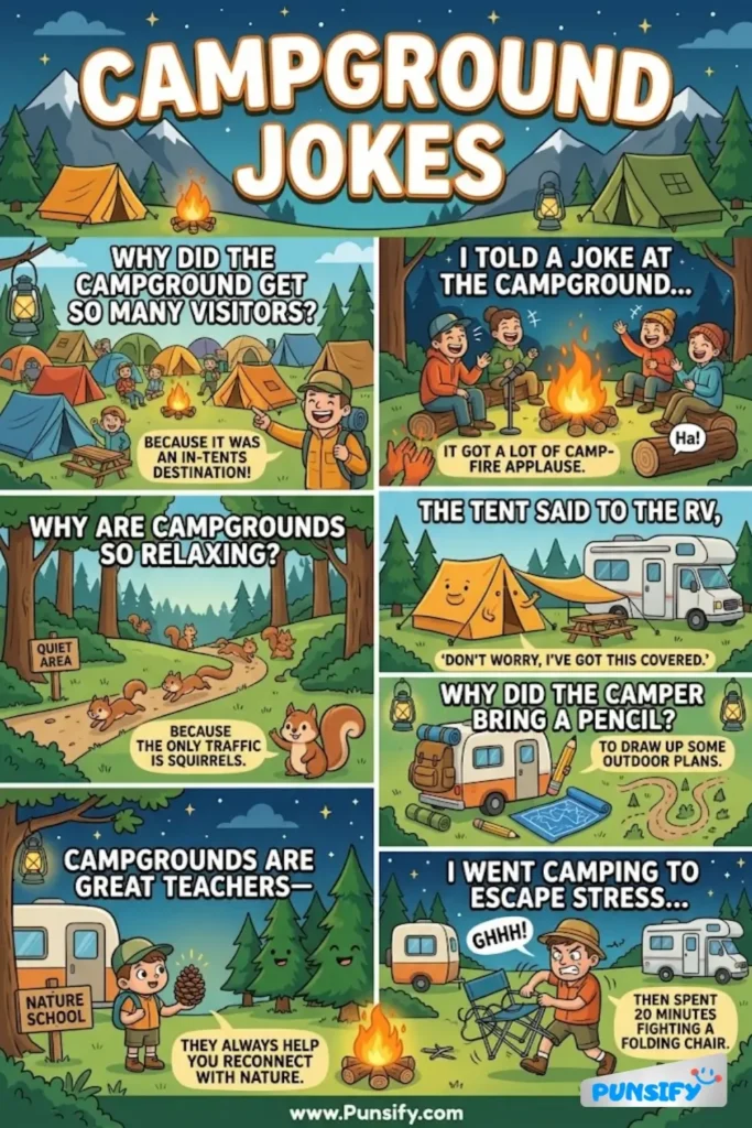 165+ Hilarious Campground Jokes & Puns to Pitch a Tent of Laughter and Giggles