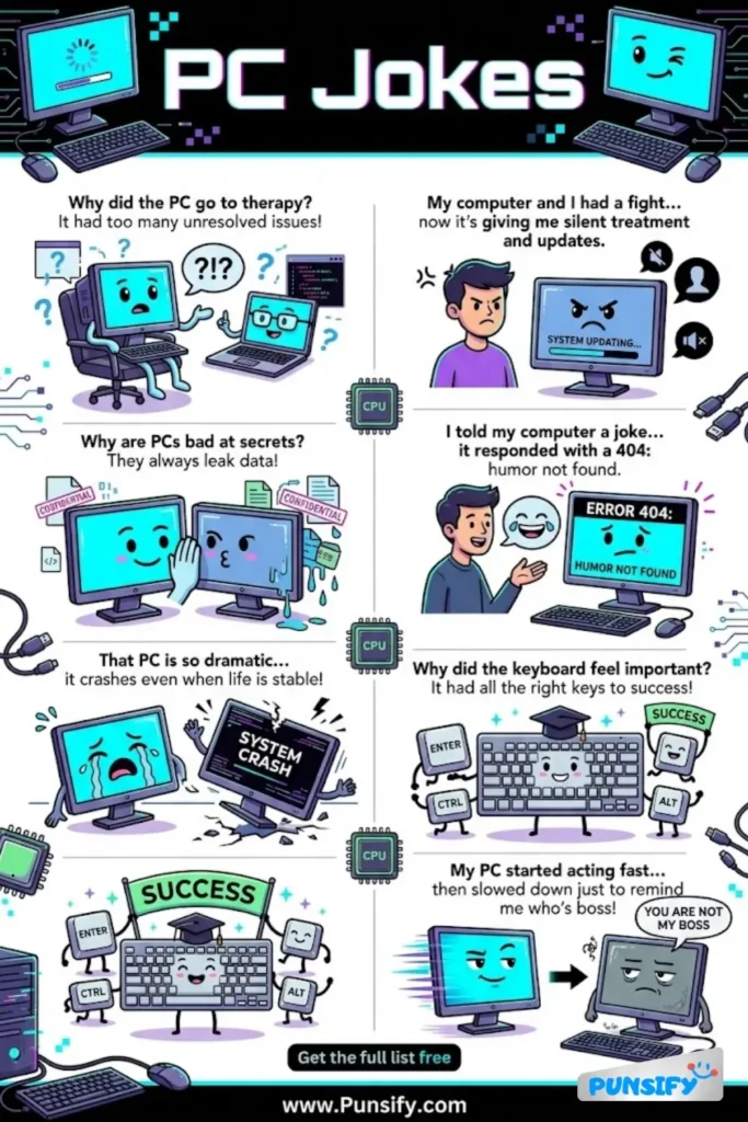169+ Hilarious PC Jokes & Puns That Will Make You Chuckle and Share Smiles