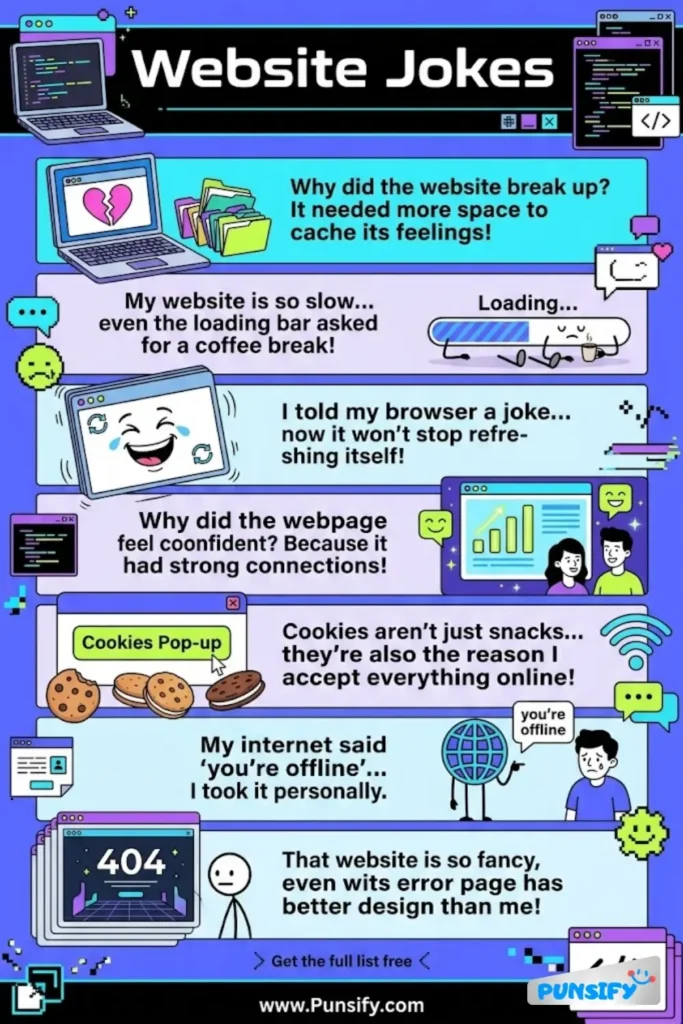 187+ Hilarious Website Jokes & Puns to Brighten Your Day and Bring Smiles