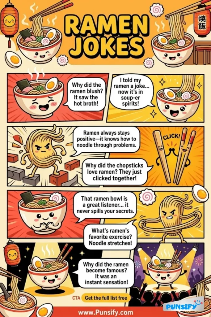 157+ Hilarious Ramen Jokes & Puns That Will Make You Laugh and Slurp Happily