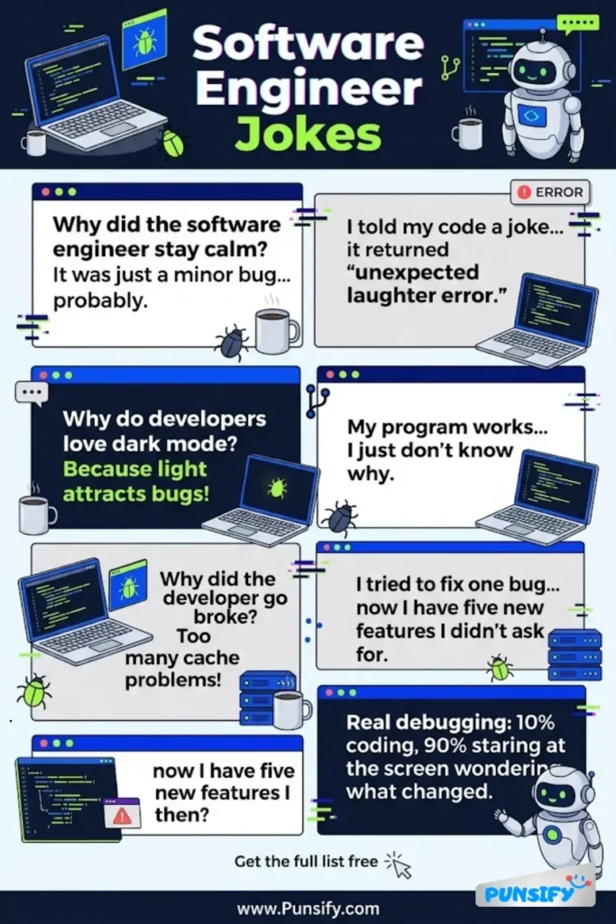 193+ Hilarious Software Engineer Jokes & Puns to Code Your Way to Laughter