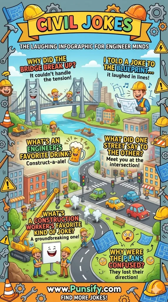 165+ Hilarious Hiccups in Civil Jokes and Puns for a Laugh Riot