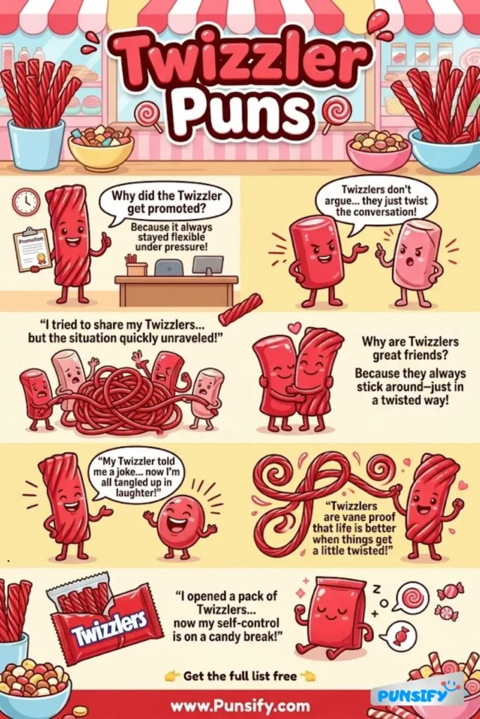 189+ Hilarious Twizzler Puns & Jokes That Will Twist Your Funny Bone Today