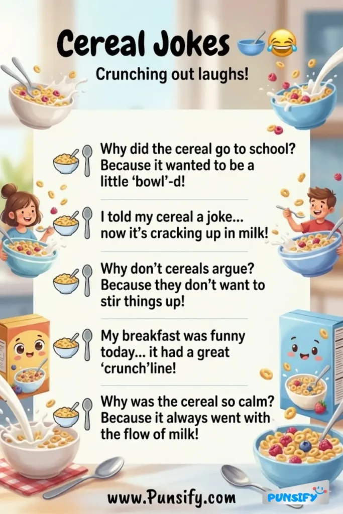 165+ Laughs Galore with Cereal Jokes and Puns That Crunch the Competition
