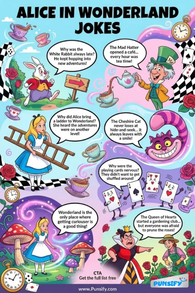 175+ Hilarious Alice In Wonderland Jokes & Puns That Will Make You Grin Like a Cheshire Cat