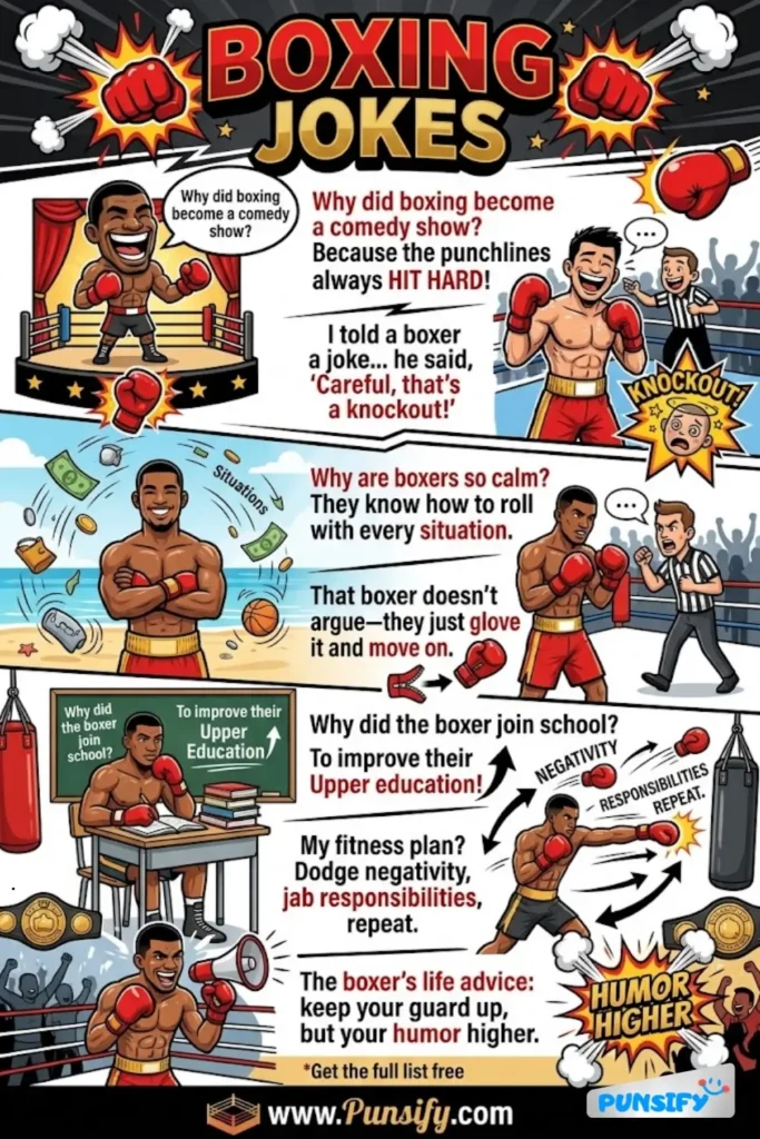 159+ Hilarious Boxing Jokes & Puns That Pack a Punch and Leave You in Stitches