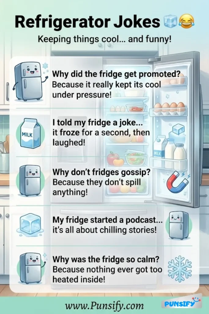 Chillin' with a Side of Laughter: Refrigerator Jokes and Puns 149+ to Keep You Cool
