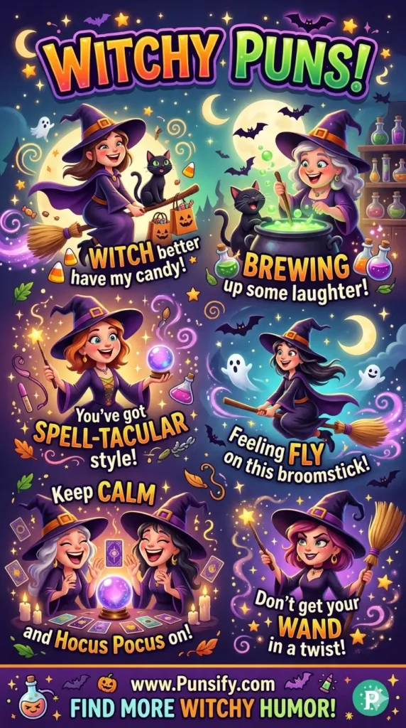 175+ Hilarious Witchy Puns to Enchant Your Conversations and Spellbound Friends