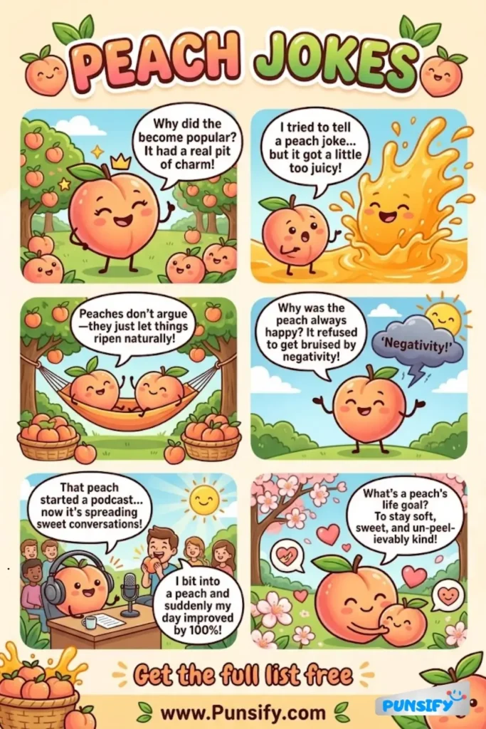 193+ Hilarious Peach Jokes & Puns That Will Make You Smile and Giggle