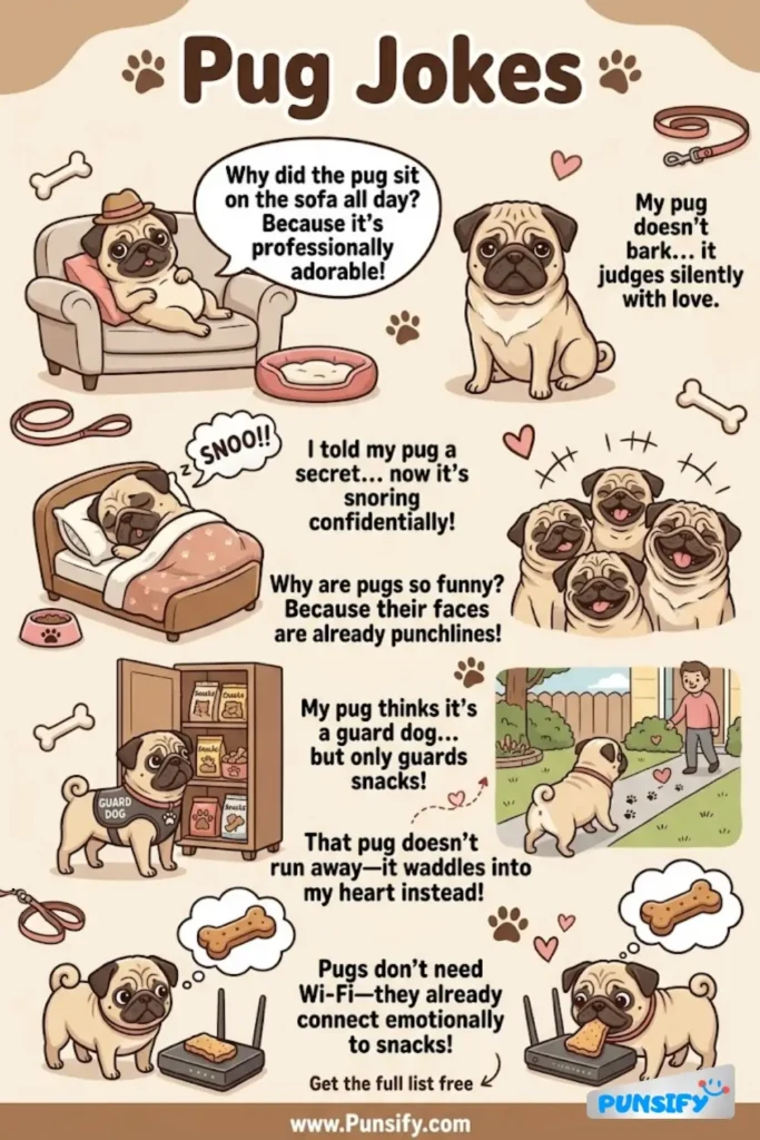 197+ Hilarious Pug Jokes & Puns to Tickle Your Funny Bone and Brighten Your Day