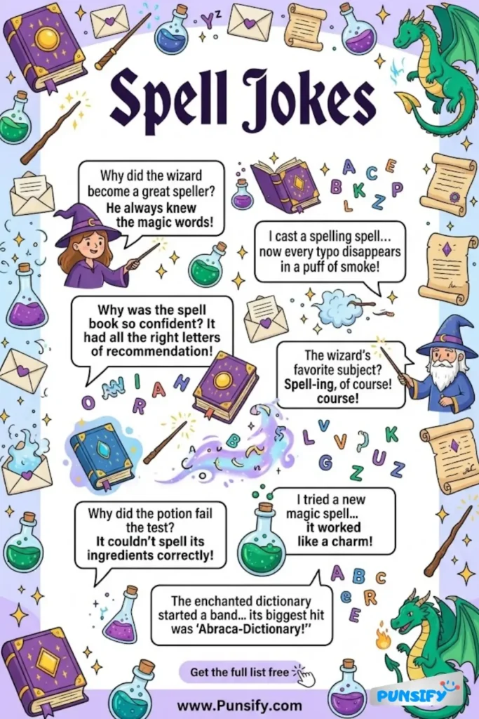 167+ Hilarious Spell Jokes & Puns to Cast a Smile on Everyone's Face