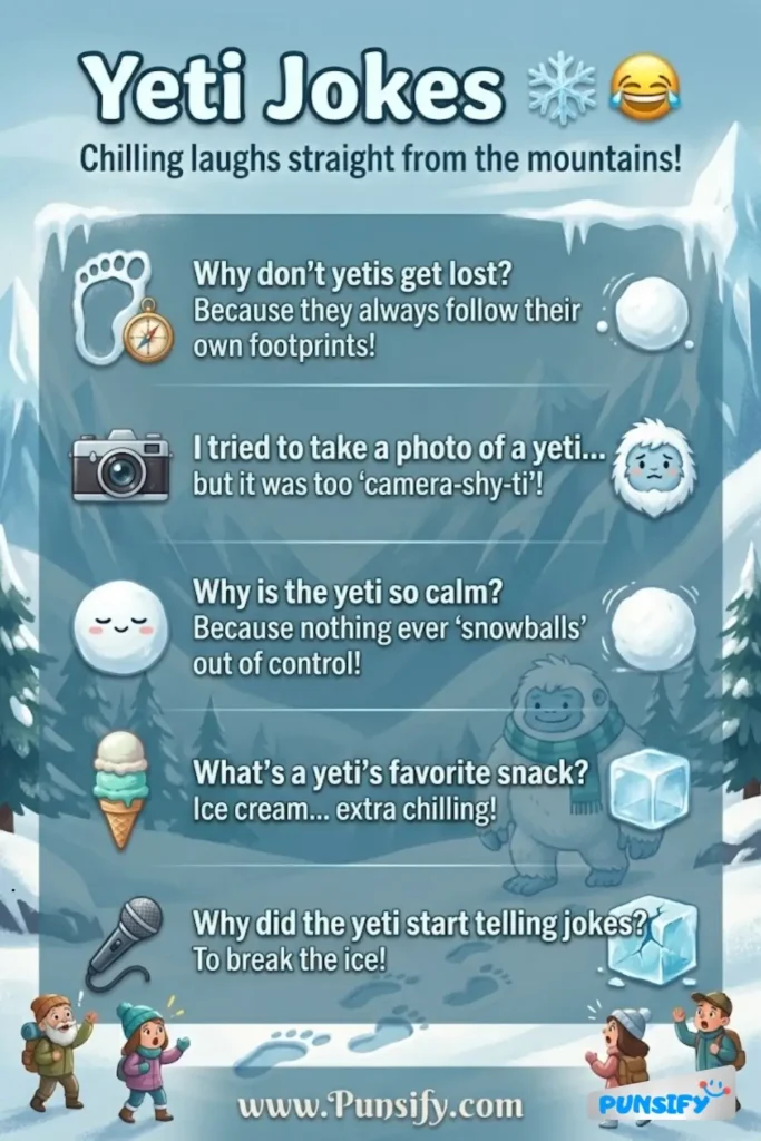 163+ Hilarious Yeti Jokes and Puns That Will Make You Giggle and Chill Out