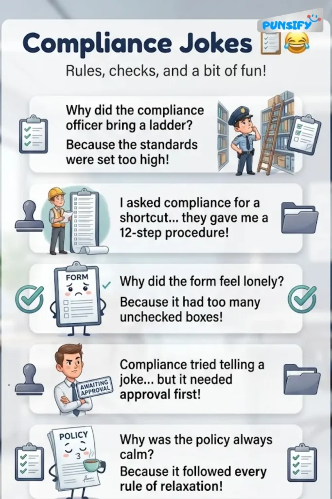 165+ Hilarious Compliance Jokes and Puns That Will Keep You in Line