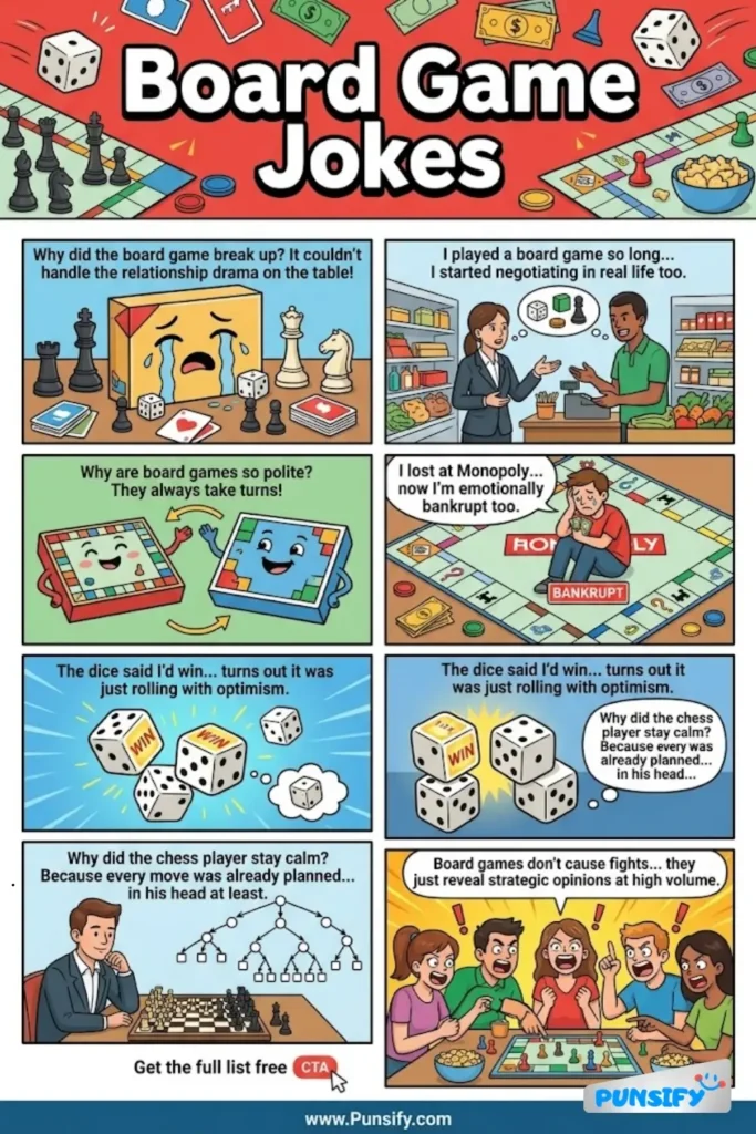 169+ Hilarious Board Game Jokes & Puns That'll Make You Roll With Laughter!