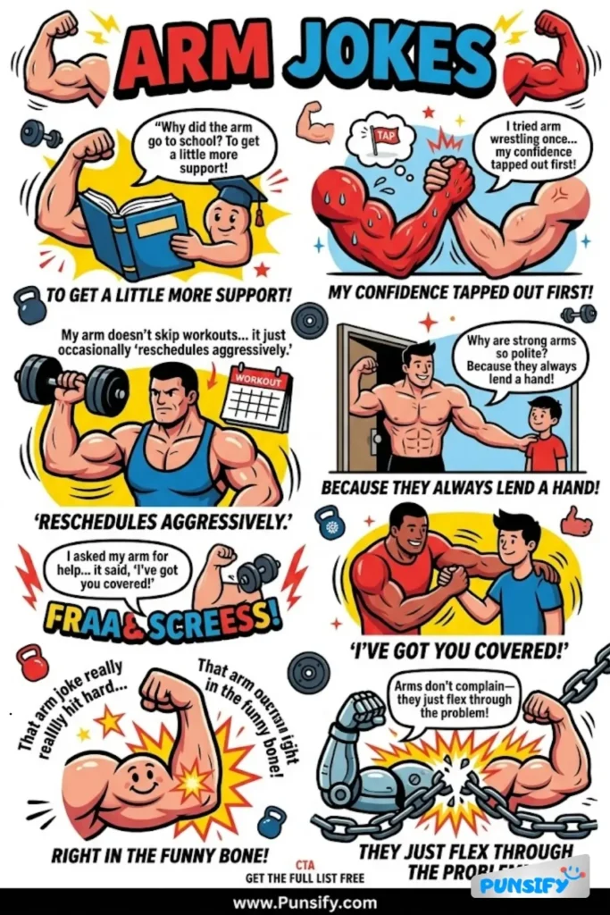 187+ Hilarious Arm Jokes & Puns That Will Lift Your Spirits and Crack You Up!