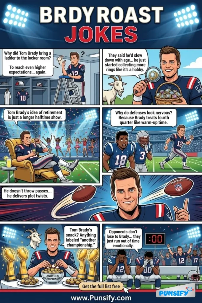 179+ Hilarious Brady Roast Jokes & Puns That Will Have You Rolling on the Floor