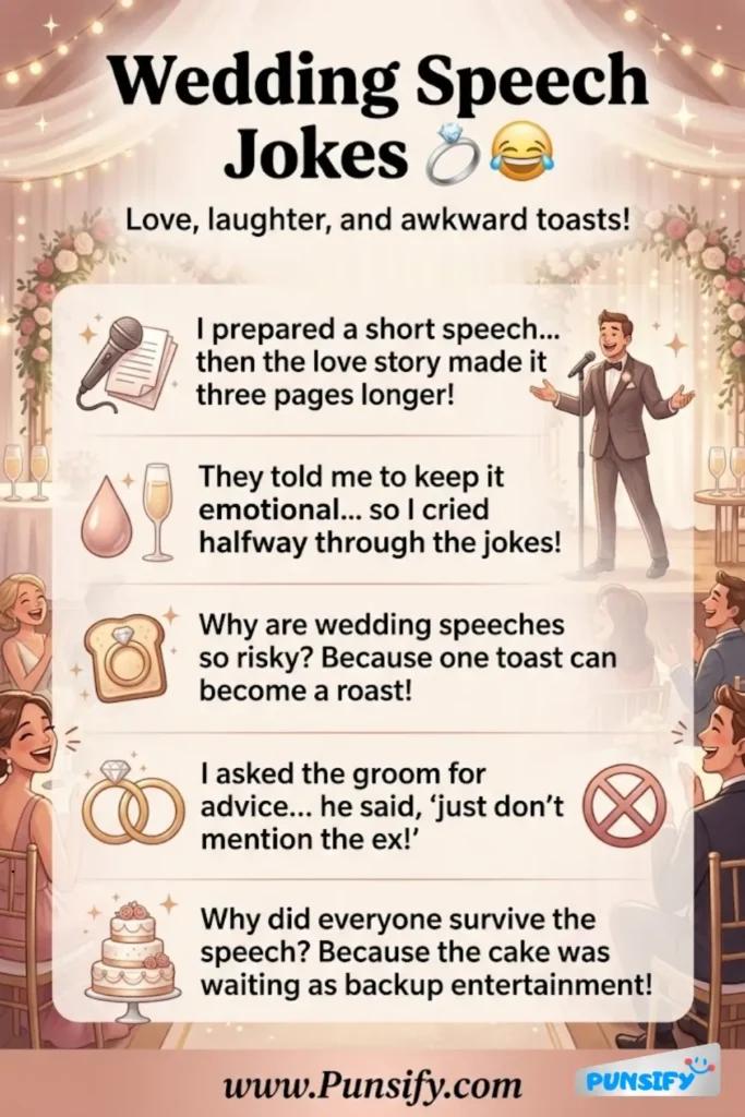 197+ Hilarious Wedding Speech Jokes and Puns to Make Everyone Laugh and Celebrate