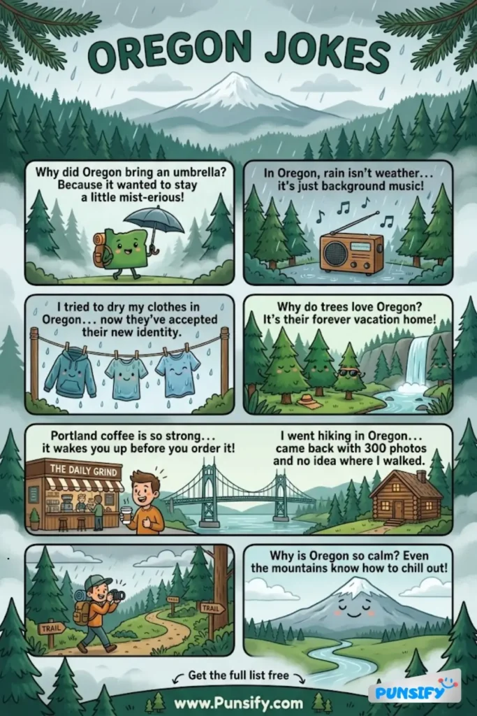 195+ Hilarious Oregon Jokes & Puns That Will Make You Laugh Out Loud