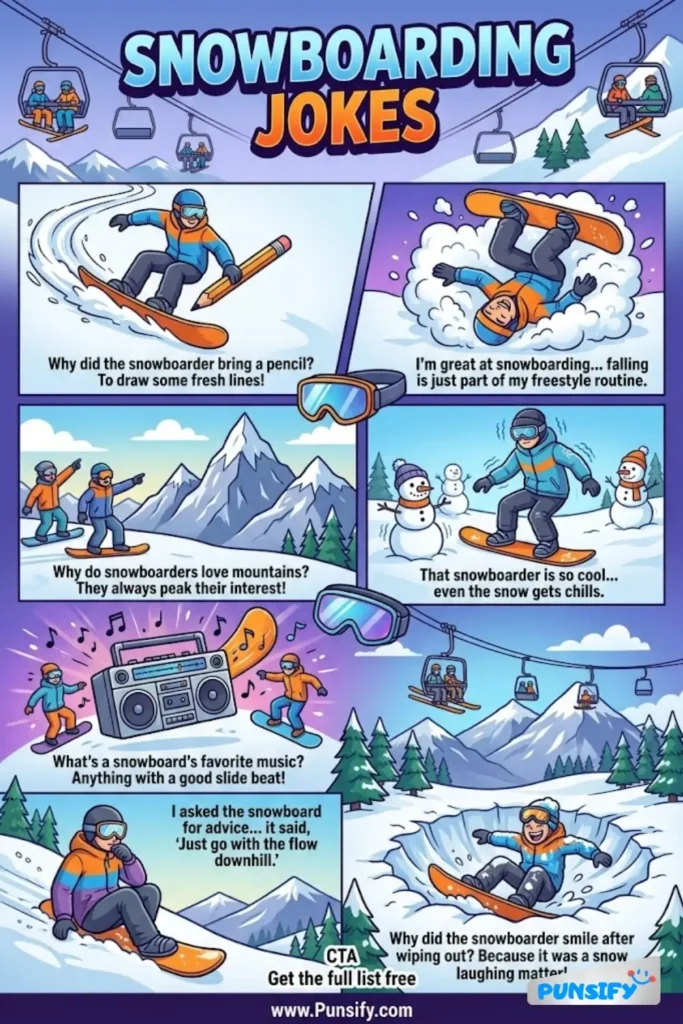 165+ Hilarious Snowboarding Jokes & Puns to Keep You Laughing on the Slopes