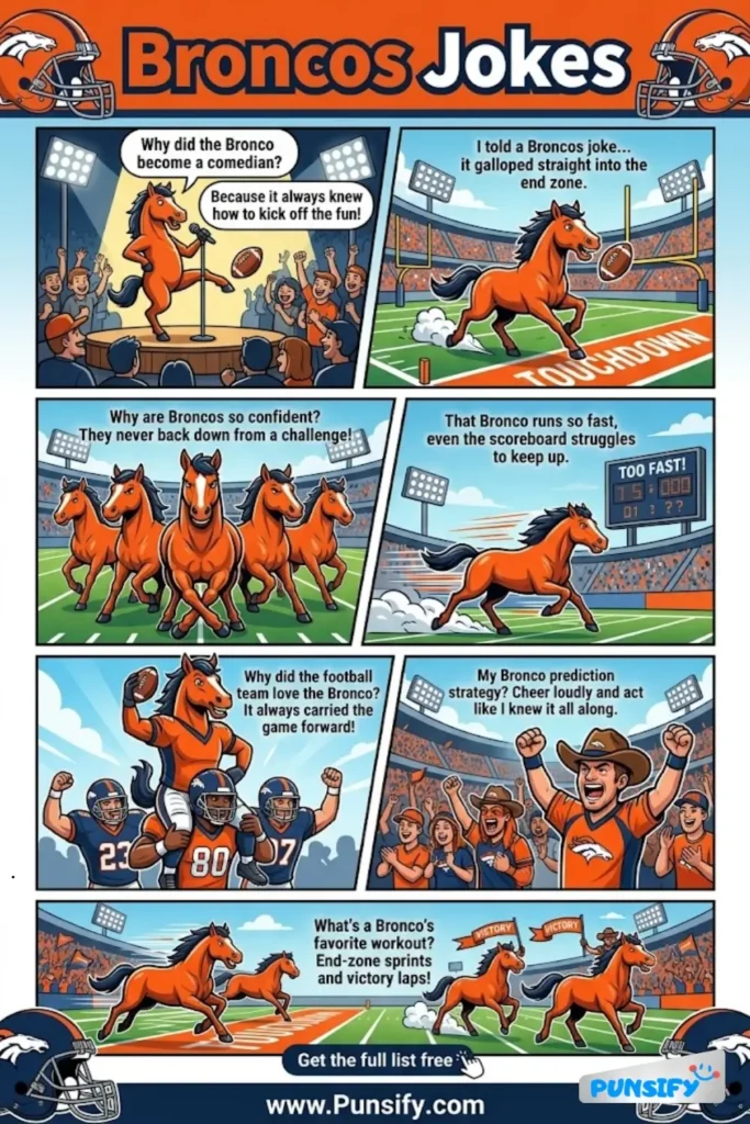 159+ Hilarious Broncos Jokes & Puns That Will Make You Bronco-laugh Out Loud!