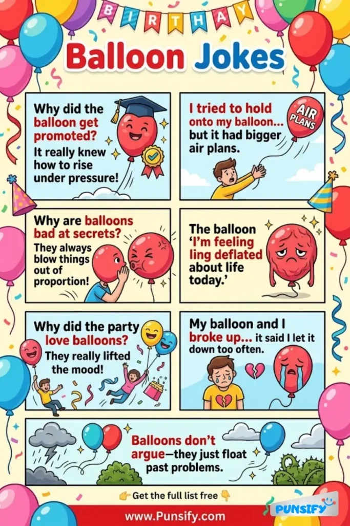 185+ Hilarious Balloon Jokes & Puns That Will Inflate Your Laughter to New Heights