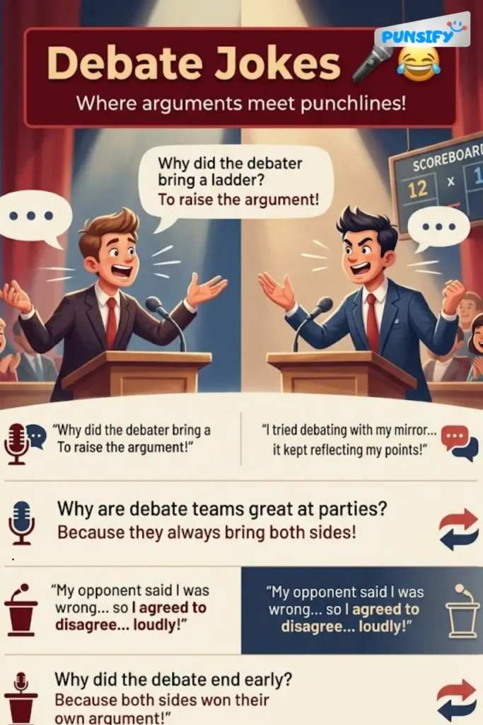 153+ Hilariously Witty Debate Jokes and Puns That Will Leave You in Stitches