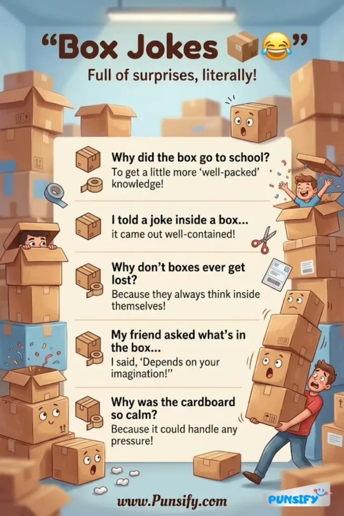 161+ Giggles Galore with Box Jokes and Puns to Tickle Your Funny Bone