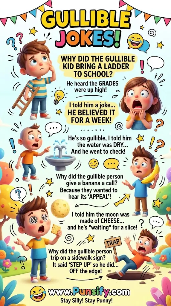 185+ Hilarious Gullible Jokes and Puns to Make You LOL Like Never Before