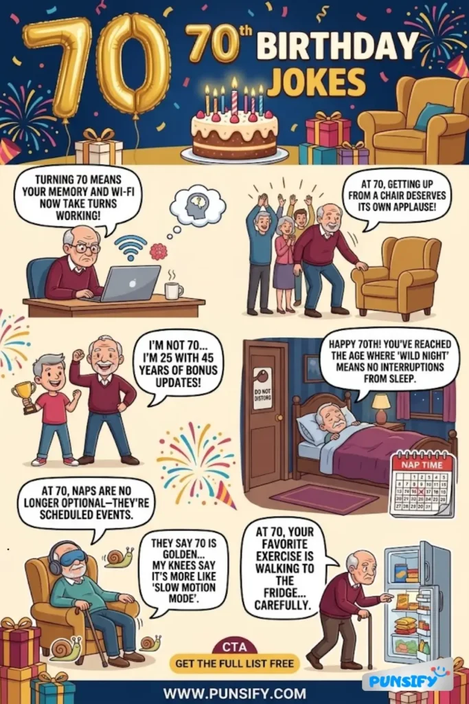195+ Hilarious 70th Birthday Jokes to Make You Laugh Until You’re Old and Gray