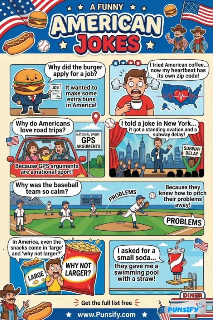 193+ Hilarious American Jokes & Puns That'll Leave You in Stitches and Giggles Galore