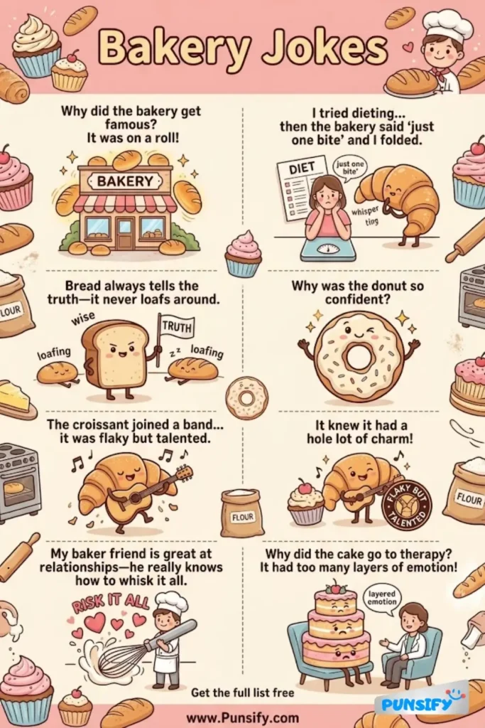 185+ Hilarious Bakery Jokes & Puns That Rise to the Occasion and Knead Laughter
