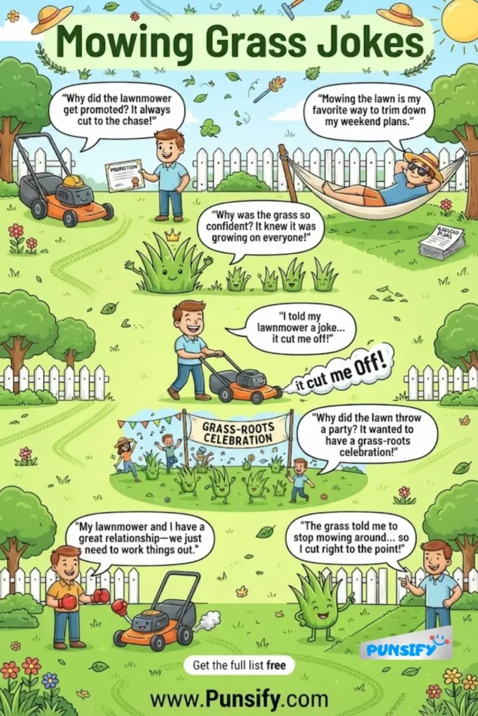 187+ Mowing Grass Jokes That Will Make You Chuckle and Smile in 2026