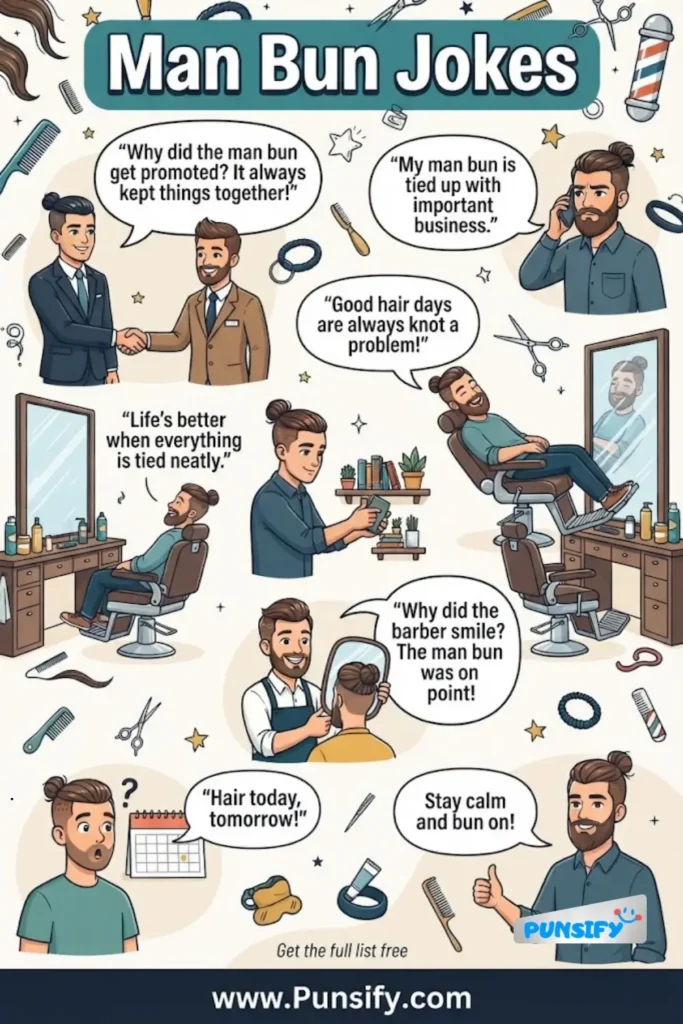 179+ Hilarious Hair-raising Man Bun Jokes to Tickle Your Tresses in 2026