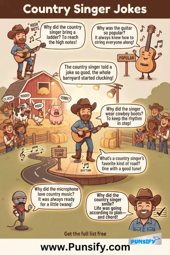 165+ Hilarious Tunes and Country Singer Jokes for Pun-believable Laughs in 2026