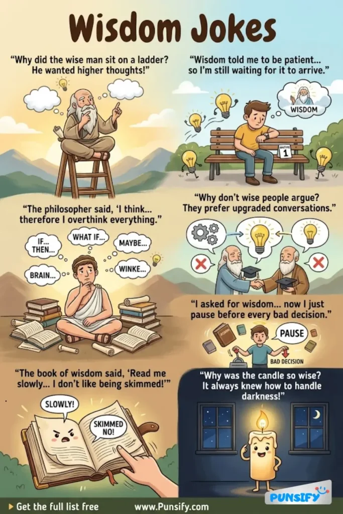 Laughing All the Way to 187+ Wisdom Jokes & Puns Galore!