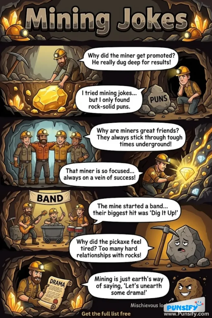 169+ Hilarious Mining Jokes & Puns to Dig Up Laughs and Unearth Fun