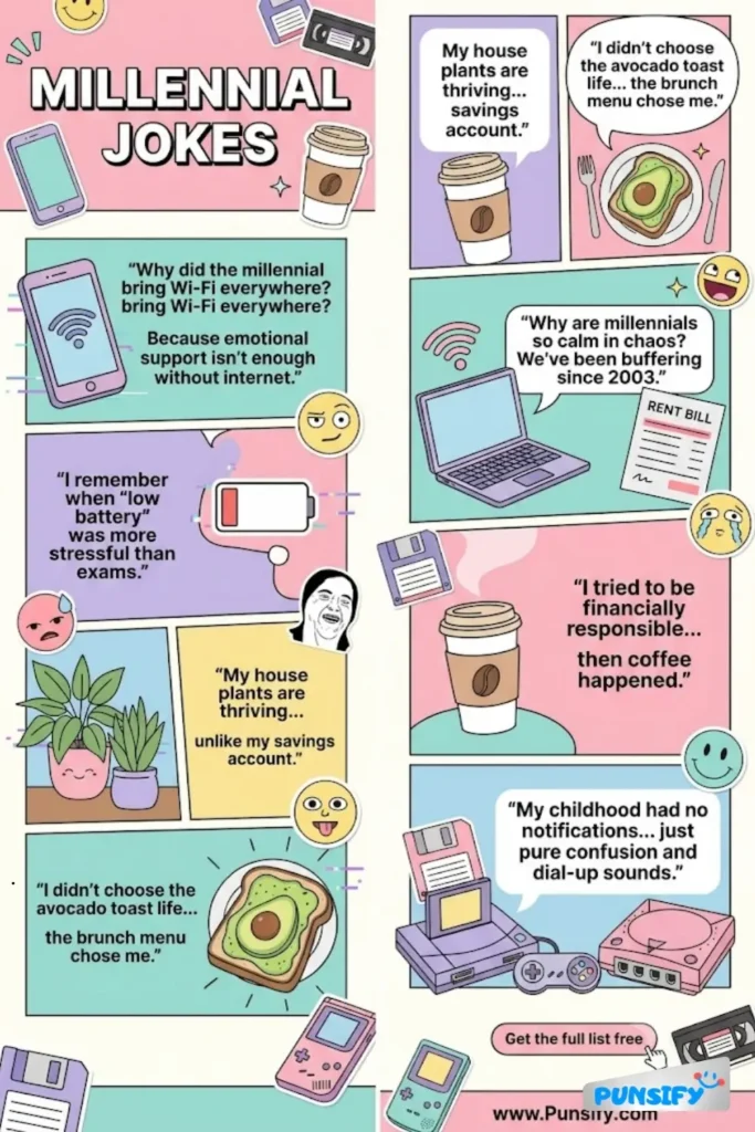 Laughs on the Wi-Fi: 193+ Millennial Jokes & Puns to Stream Your Smile!